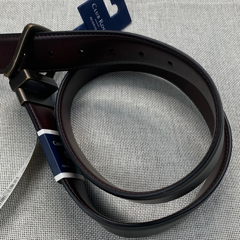 CLUBROOM Men's Brown Polyurethane Casual Belt S